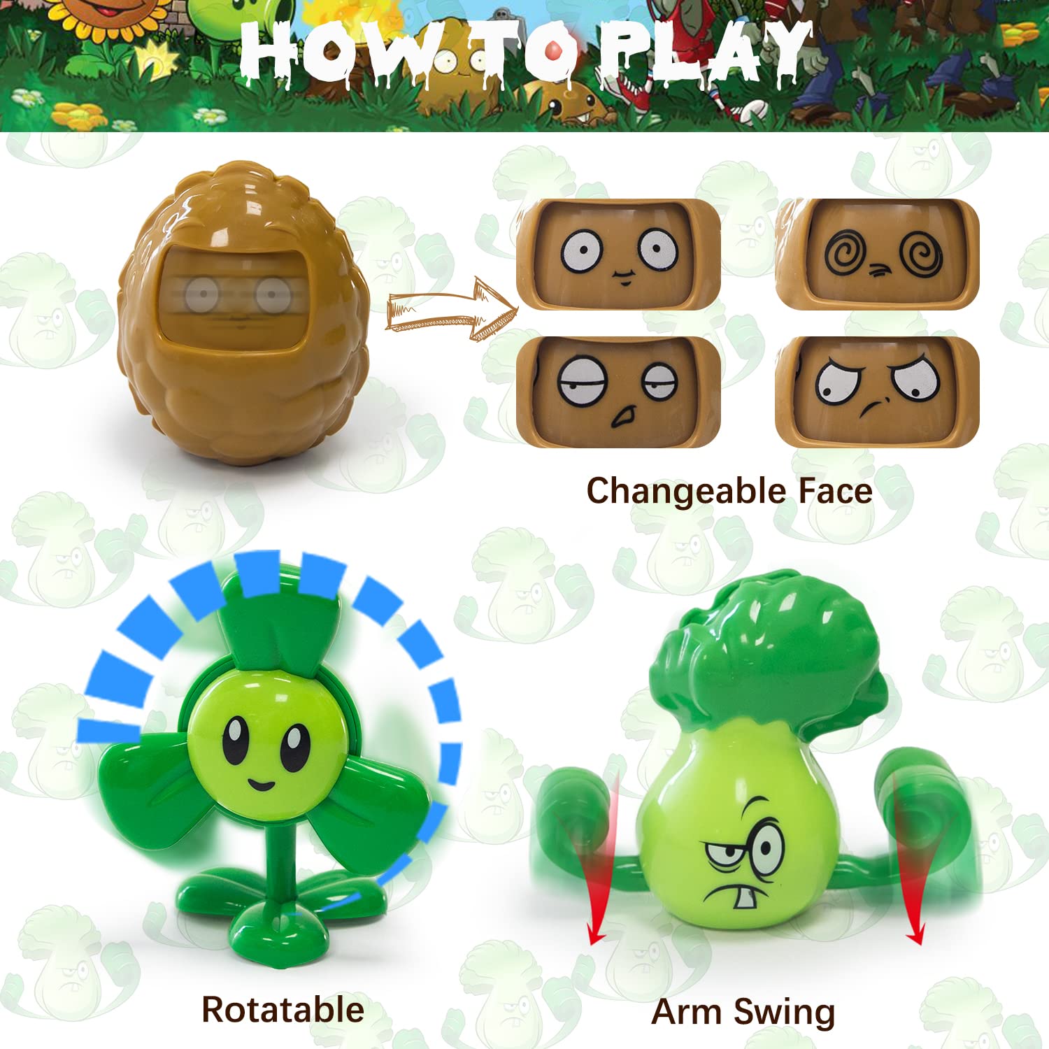 Foto 4 pulgar | Set de 7 Figuras de Plants Vs Zombies Toy Maikerry para Niños - Venta Internacional