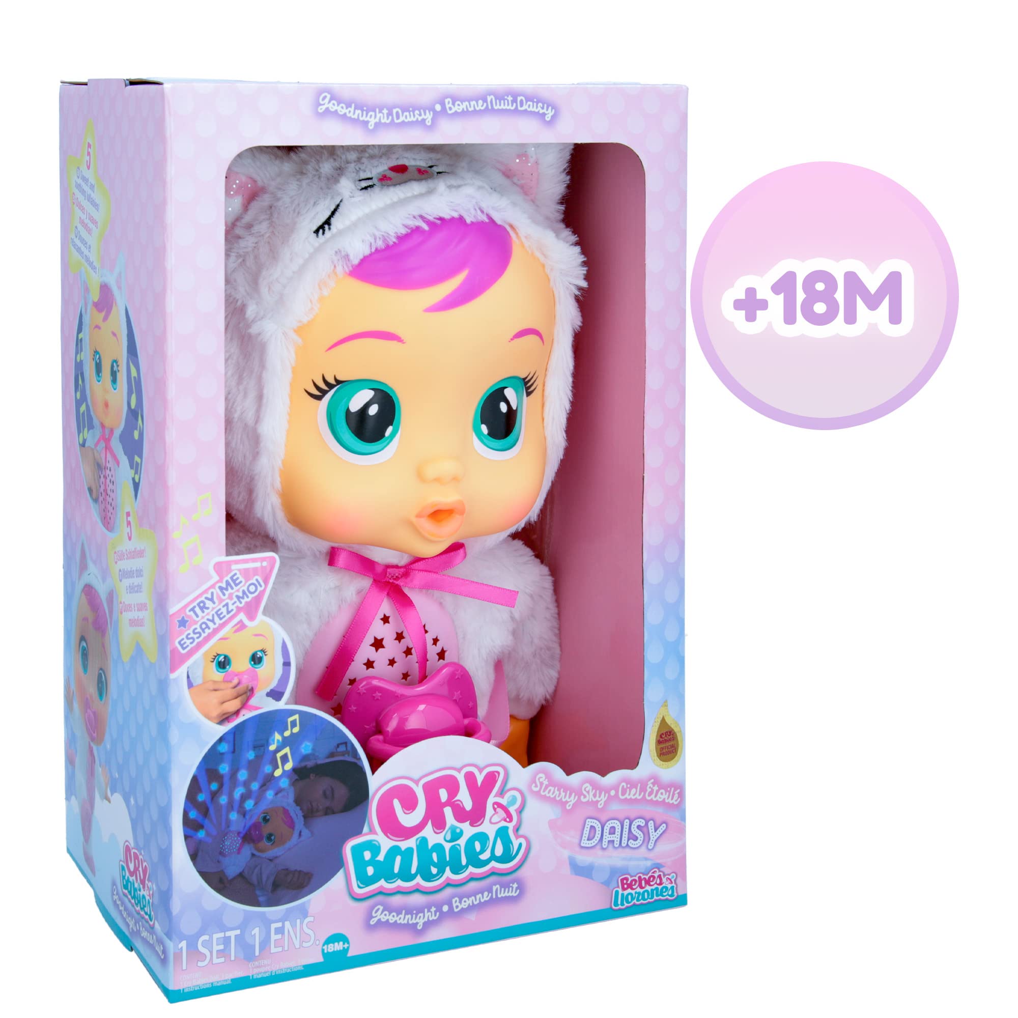 Foto 3 pulgar | Muñeca Para Dormir Cry Babies Goodnight Starry Sky Daisy - Venta Internacional.