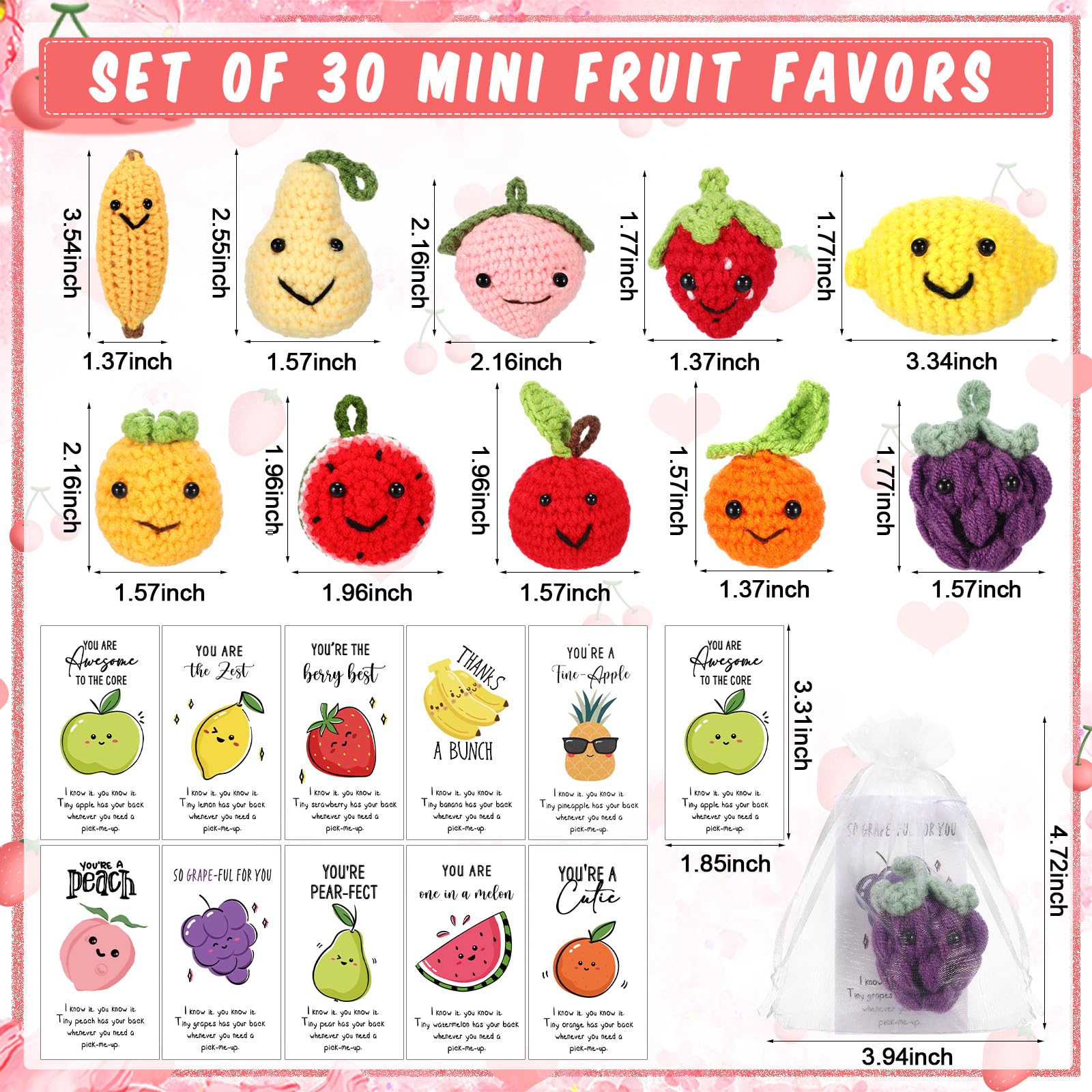 Foto 2 | Set De Regalo De Juguetes De Frutas Sappy Inspirational Positive, 10 Juegos - Venta Internacional.