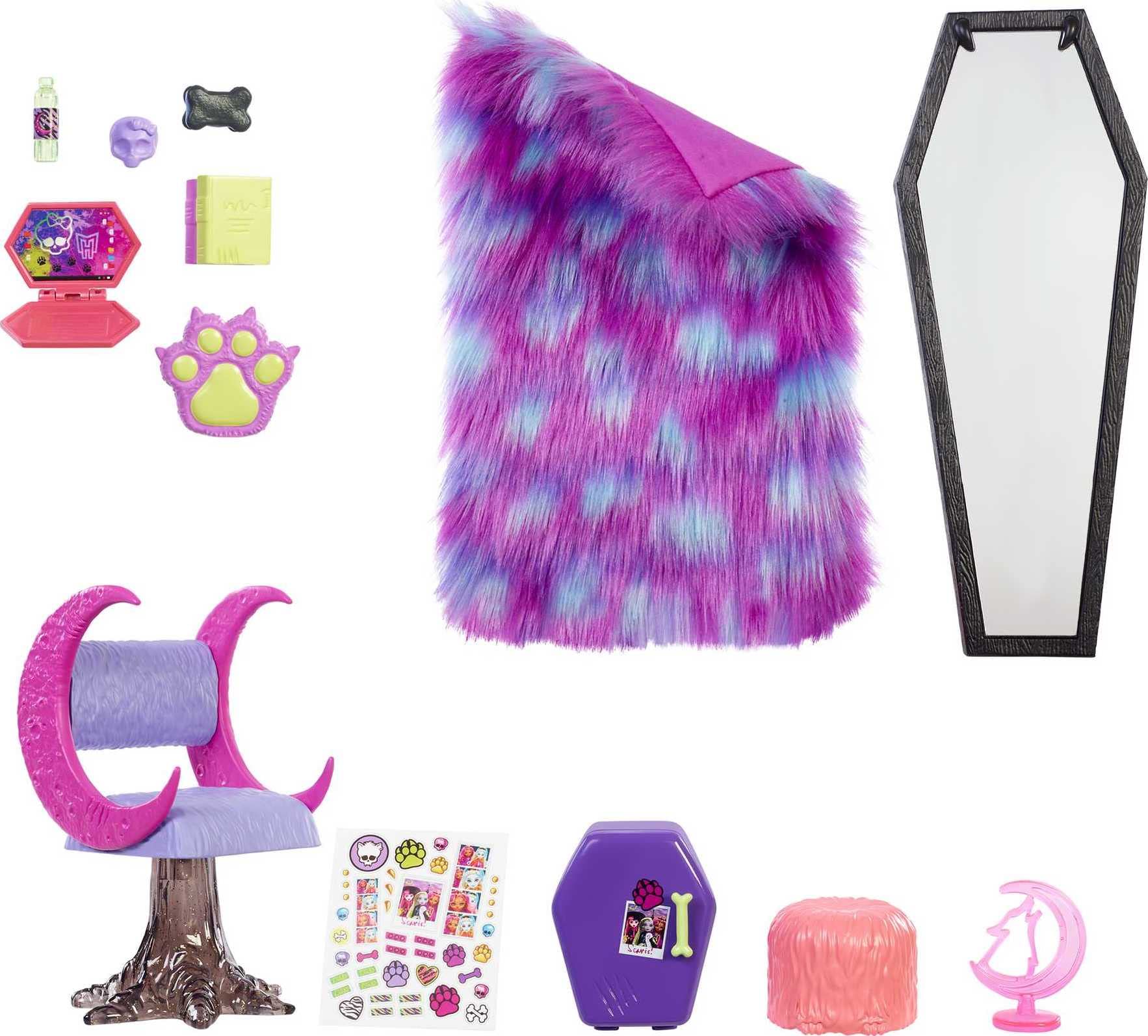 Foto 5 pulgar | Dormitorio Playset Monster High Clawdeen Wolf Con Muebles - Venta Internacional.