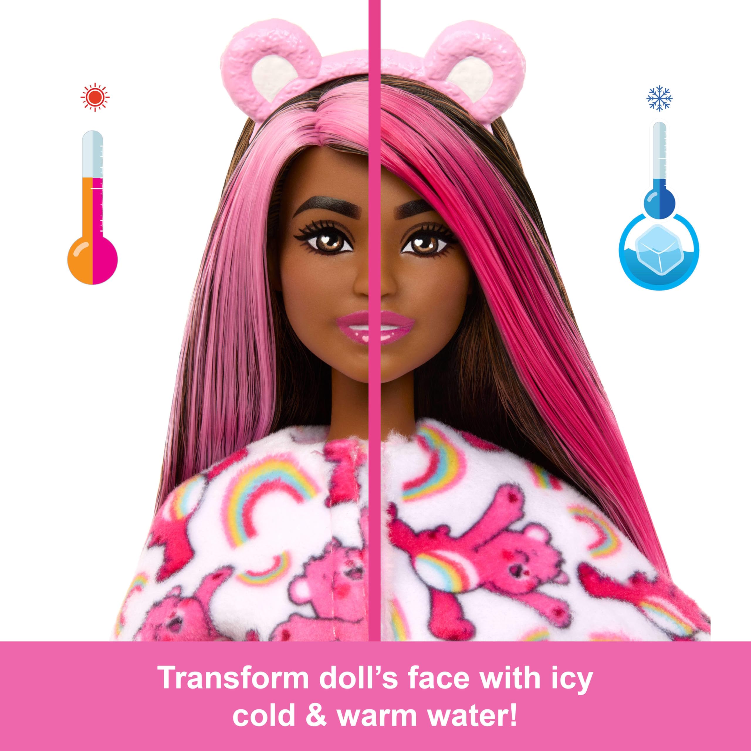 Foto 5 pulgar | Muñeca Moderna Barbie Cutie Reveal Con Care Bears Cheer Bear - Venta Internacional.