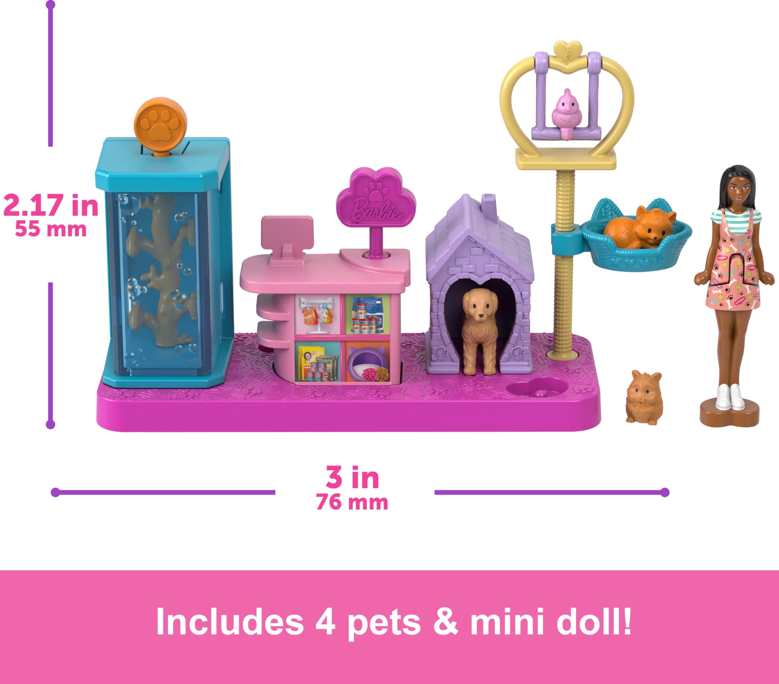 Foto 5 pulgar | Playset Barbie Mini Barbieland Pet Boutique Con Muñeca De 1.5 Pulgadas - Venta Internacional.