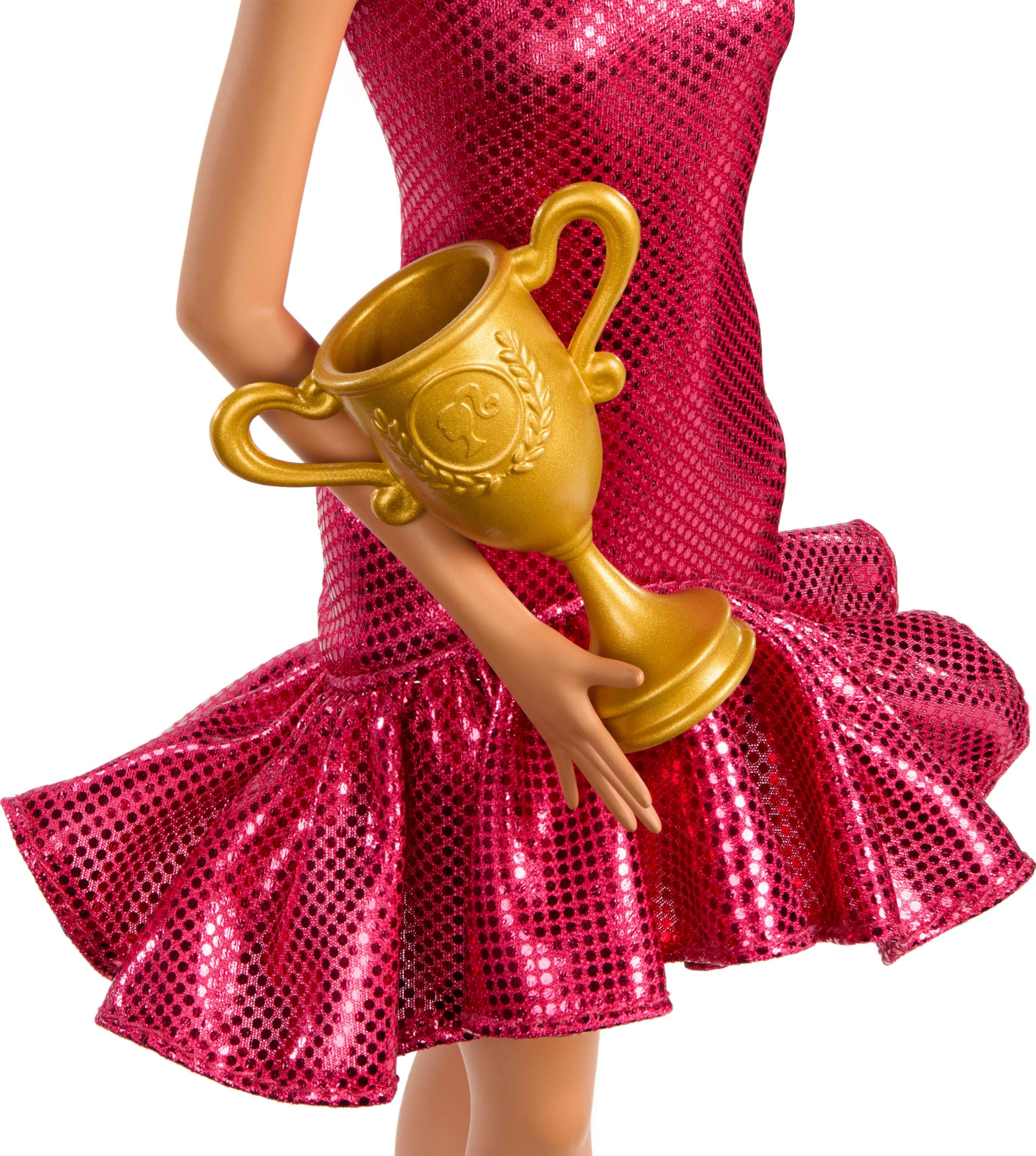 Foto 3 | Muñeca Moderna Barbie Bailarina De Salón Con Vestido Rojo Con Volantes - Venta Internacional.
