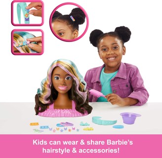 Foto 2 | Muñeca Barbie Styling Head De Cabello Castaño Con Más De 20 Accesorios - Venta Internacional.