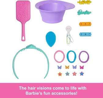 Foto 3 | Muñeca Barbie Styling Head De Cabello Castaño Con Más De 20 Accesorios - Venta Internacional.