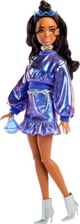 Foto 1 | Disfraz De Muñeca A La Moda Barbie Deluxe Style #7 En Azul Metalizado - Venta Internacional.