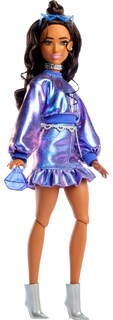 Foto 3 | Disfraz De Muñeca A La Moda Barbie Deluxe Style #7 En Azul Metalizado - Venta Internacional.