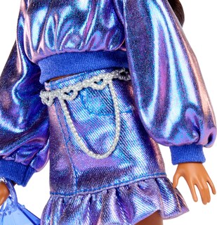 Foto 5 | Disfraz De Muñeca A La Moda Barbie Deluxe Style #7 En Azul Metalizado - Venta Internacional.