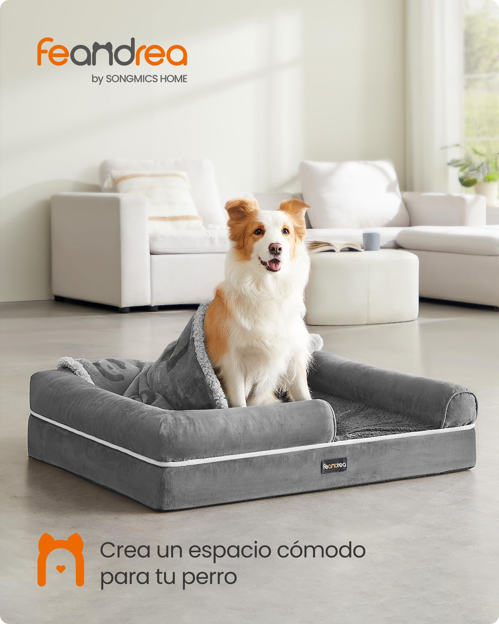 Foto 3 pulgar | Cama Ortopédica Para Perros Feandrea, Funda Extraíble Y Lavable