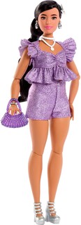 Foto 3 | Disfraz De Muñeca A La Moda Barbie Deluxe Style #8 De Color Morado Metalizado - Venta Internacional.