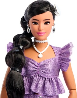 Foto 4 | Disfraz De Muñeca A La Moda Barbie Deluxe Style #8 De Color Morado Metalizado - Venta Internacional.