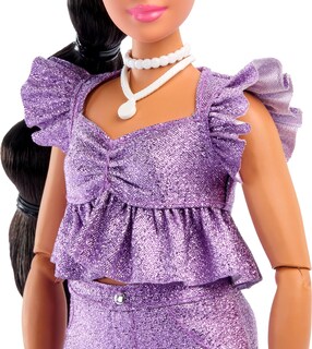 Foto 5 | Disfraz De Muñeca A La Moda Barbie Deluxe Style #8 De Color Morado Metalizado - Venta Internacional.