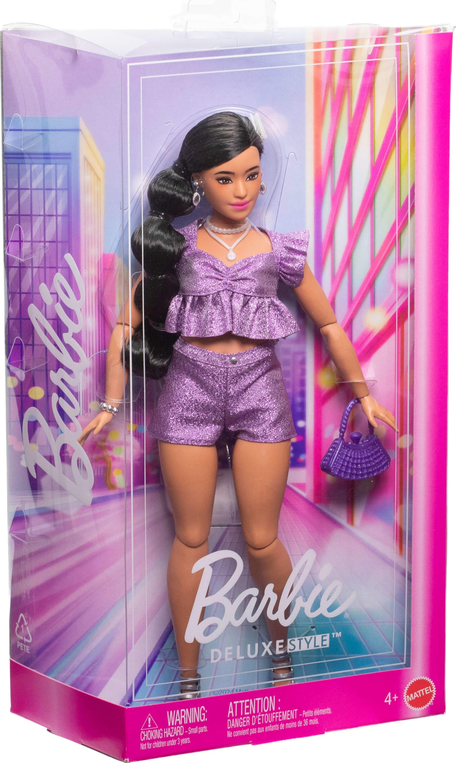 Foto 7 pulgar | Disfraz De Muñeca A La Moda Barbie Deluxe Style #8 De Color Morado Metalizado - Venta Internacional.