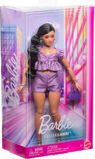 Foto 6 | Disfraz De Muñeca A La Moda Barbie Deluxe Style #8 De Color Morado Metalizado - Venta Internacional.