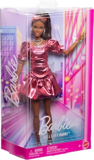 Foto 6 | Vestido Rosa Coral Metalizado Estilo Barbie Deluxe Style #6 De Fashion Doll - Venta Internacional.