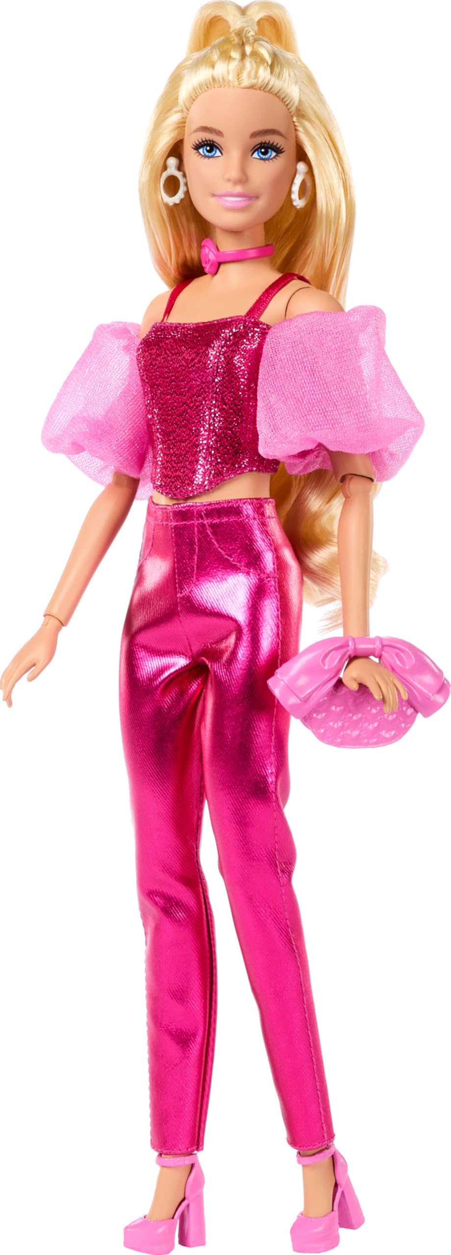 Disfraz De Muñeca A La Moda De Barbie Deluxe Style #5 En Color Rosa Metalizado - Venta Internacional.
