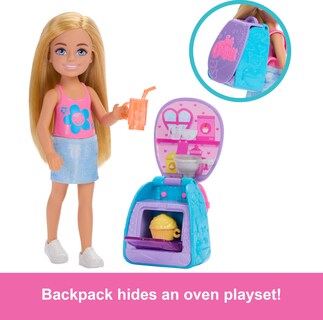 Foto 3 | Muñeca Chelsea De Playset Para Familiares Y Amigos Para Hornear Magdalenas - Venta Internacional.