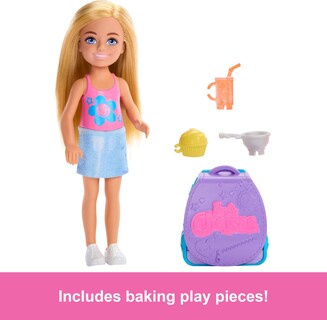 Foto 4 | Muñeca Chelsea De Playset Para Familiares Y Amigos Para Hornear Magdalenas - Venta Internacional.