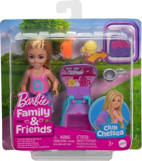 Foto 6 | Muñeca Chelsea De Playset Para Familiares Y Amigos Para Hornear Magdalenas - Venta Internacional.