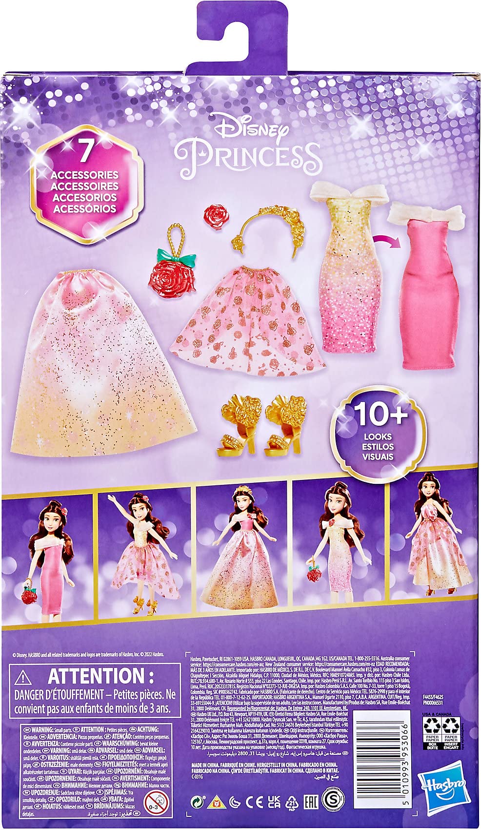Foto 7 pulgar | Muñeca Moderna De Disney Princess Life Belle Con 10 Atuendos - Venta Internacional.