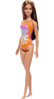 Foto 1 | Muñeca De Playa Barbie Fashion & Beauty Con Traje De Baño Naranja - Venta Internacional.