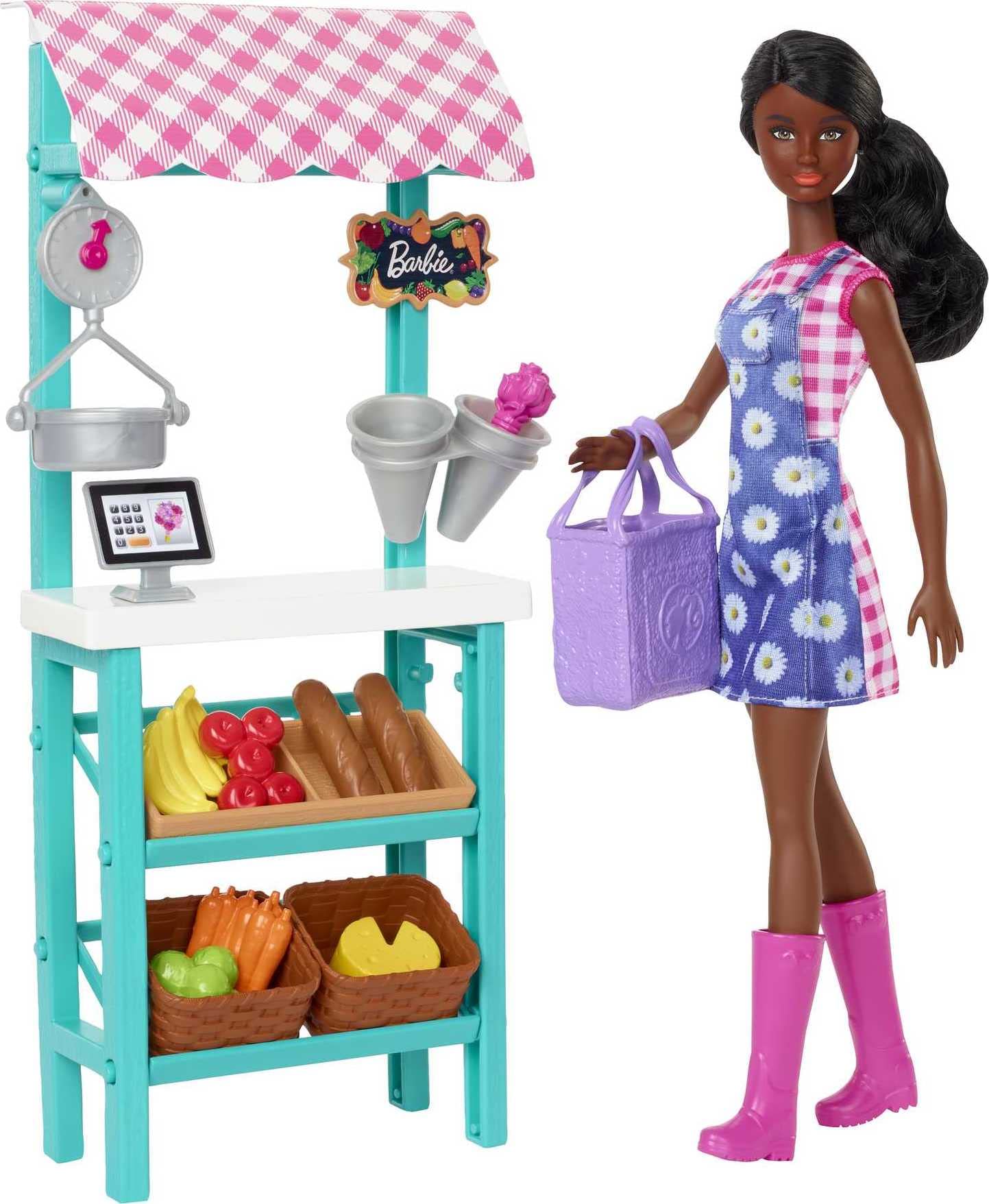 Playset Barbie Careers Farmers Market Con Muñeca Morena - Venta Internacional.