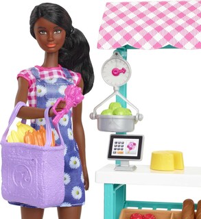 Foto 2 | Playset Barbie Careers Farmers Market Con Muñeca Morena - Venta Internacional.