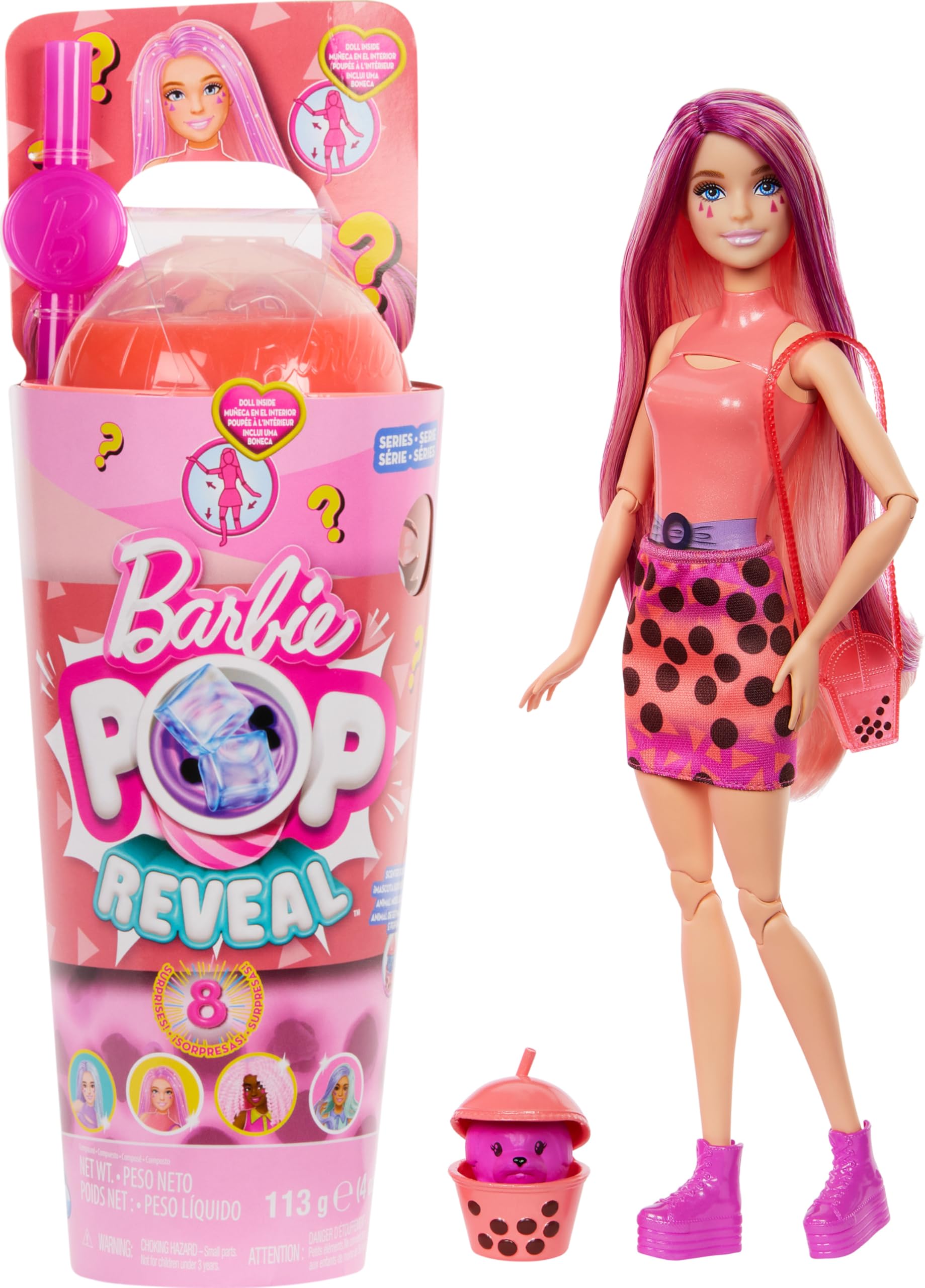 Foto 2 pulgar | Muñeca Moderna Barbie Pop Reveal Bubble Tea Con 8 Sorpresas - Venta Internacional.