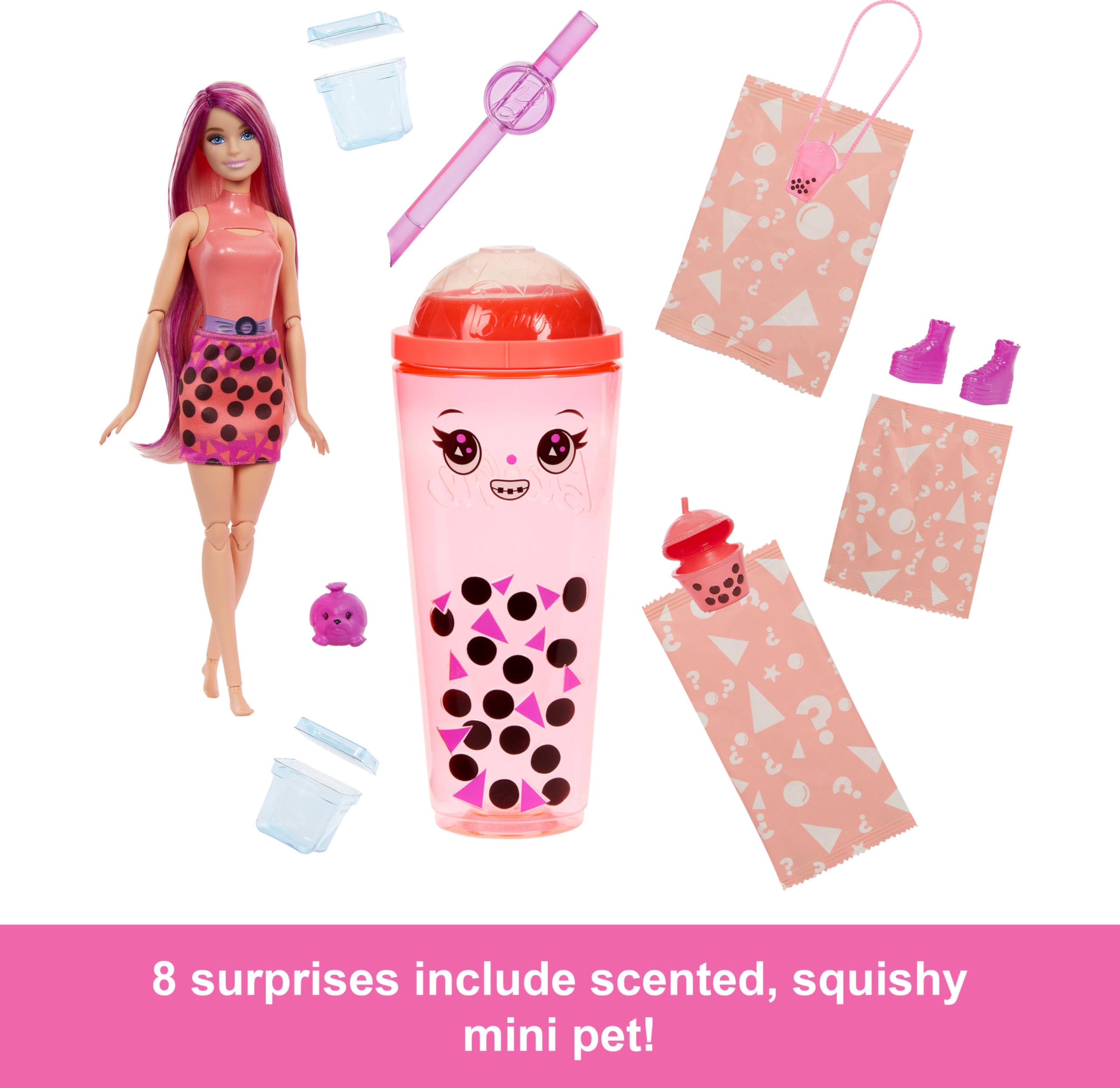 Foto 6 | Muñeca Moderna Barbie Pop Reveal Bubble Tea Con 8 Sorpresas - Venta Internacional.