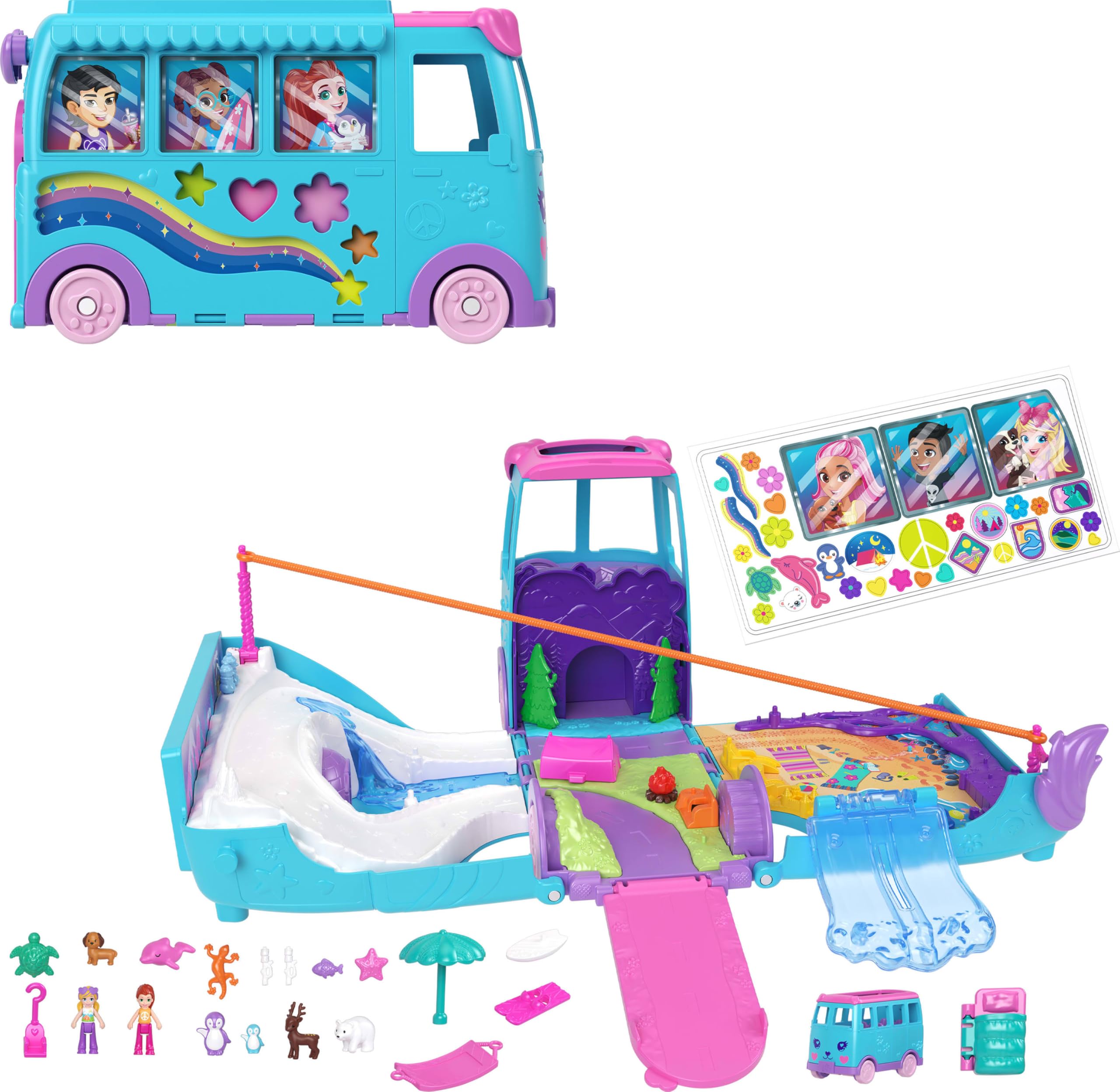 Foto 2 pulgar | Micromuñecas Polly Pocket De Playset Con Autocaravana Transforming - Venta Internacional.