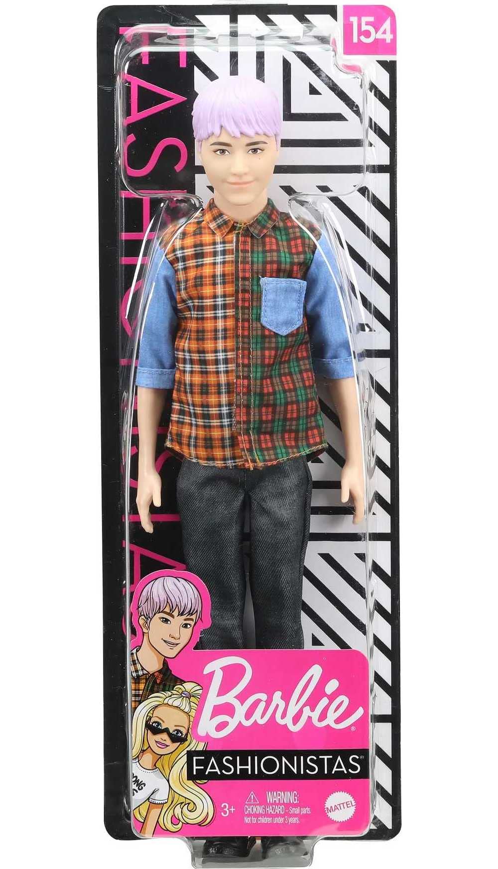 Foto 7 | Muñeca De Moda Barbie Ken Fashionistas #154 Con Pelo Morado - Venta Internacional.