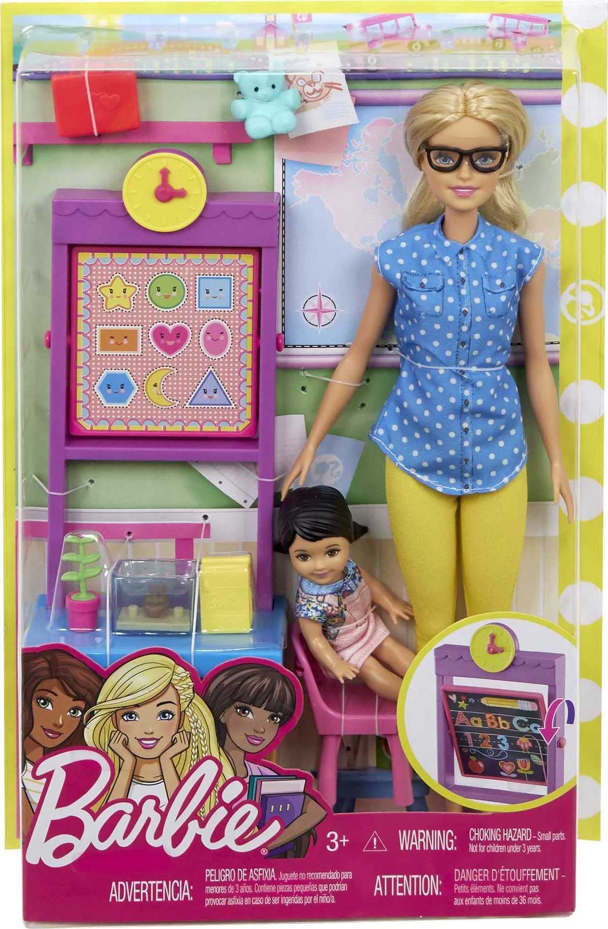 Foto 7 pulgar | Muñecas Playset Barbie Teacher Con Muñeca Moderna, Muñeca Pequeña Y Collar - Venta Internacional.