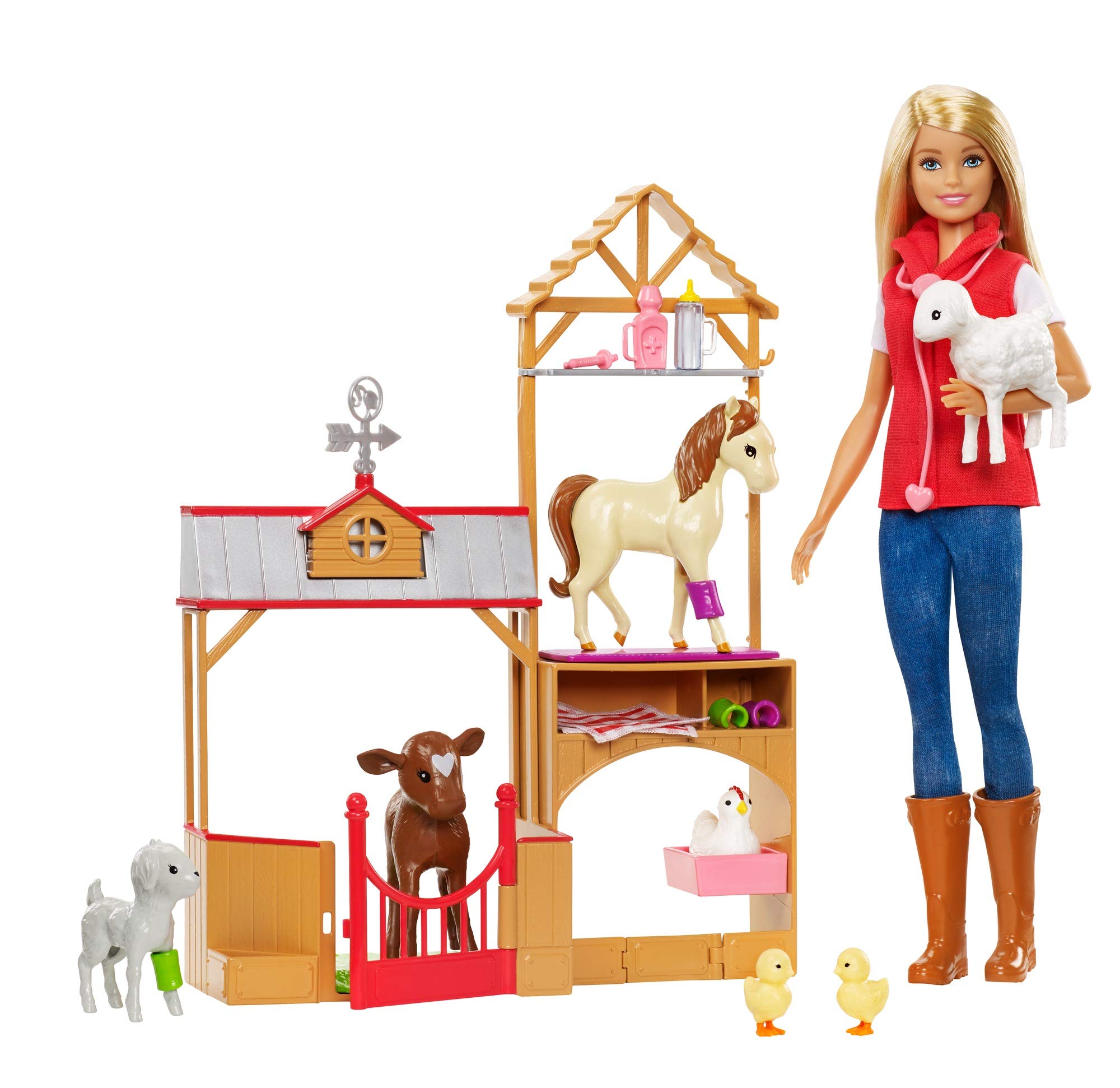 Set De Juego Barbie Sweet Orchard Farm Blonde Con 7 Animales - Venta Internacional.