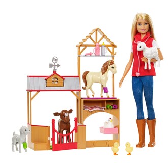 Foto 1 | Set De Juego Barbie Sweet Orchard Farm Blonde Con 7 Animales - Venta Internacional.