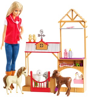Foto 2 | Set De Juego Barbie Sweet Orchard Farm Blonde Con 7 Animales - Venta Internacional.
