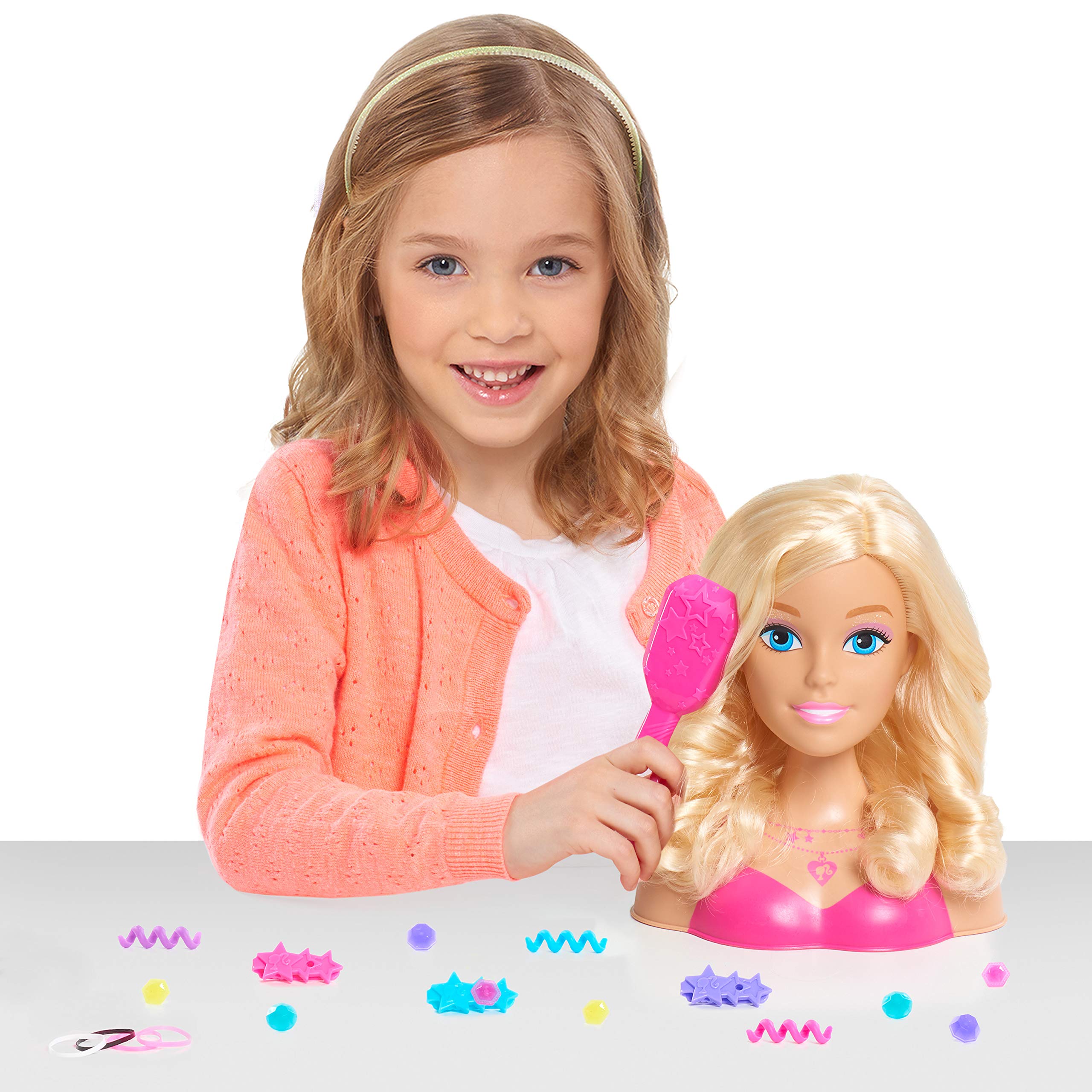 Foto 2 | Cabezal De Peluquería Barbie Fashionistas, 20 Piezas, Rubio, 8 Pulgadas - Venta Internacional.