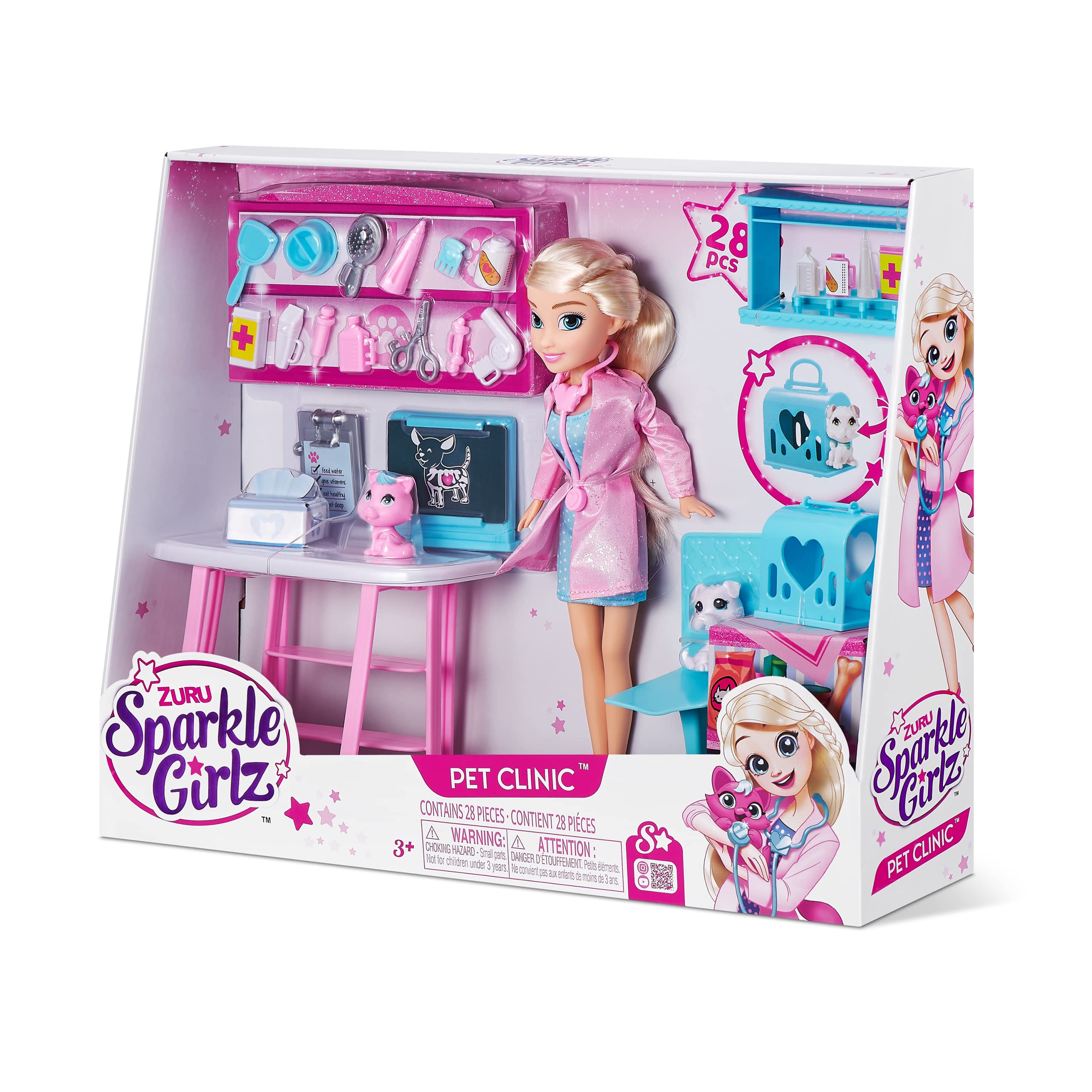 Foto 3 | Set de Muñecas de Juguete Zuru Sparkle Girlz Pet Clinic con Muñeca de 10.5 " - Venta Internacional
