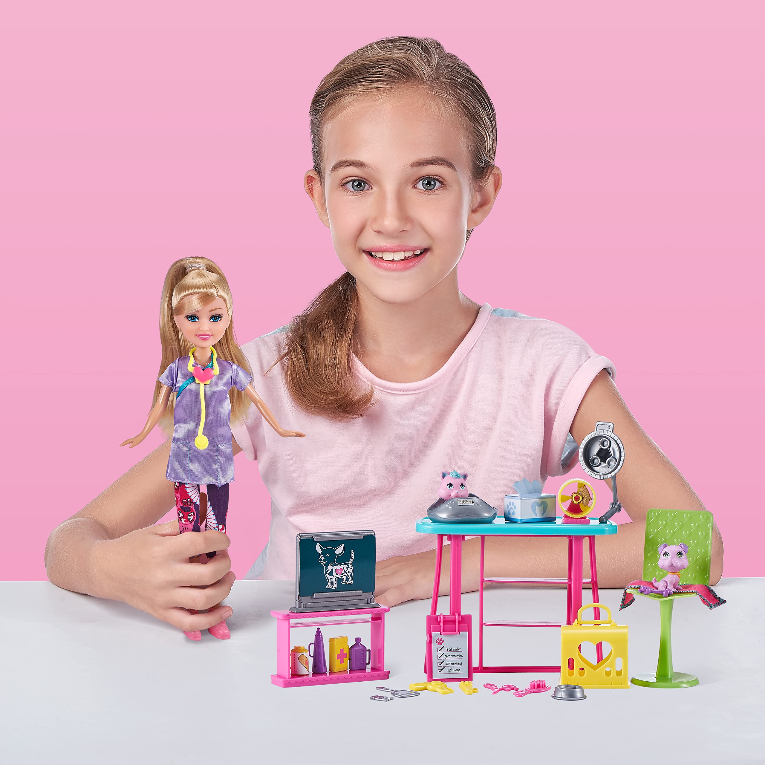 Foto 5 | Set de Muñecas de Juguete Zuru Sparkle Girlz Pet Clinic con Muñeca de 10.5 " - Venta Internacional