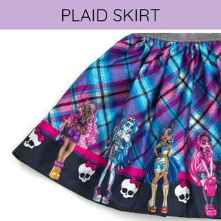 Foto 6 | Vestido Monster High Para Niñas Pequeñas A Cuadros, Color Morado, Talla 6 - Venta Internacional.