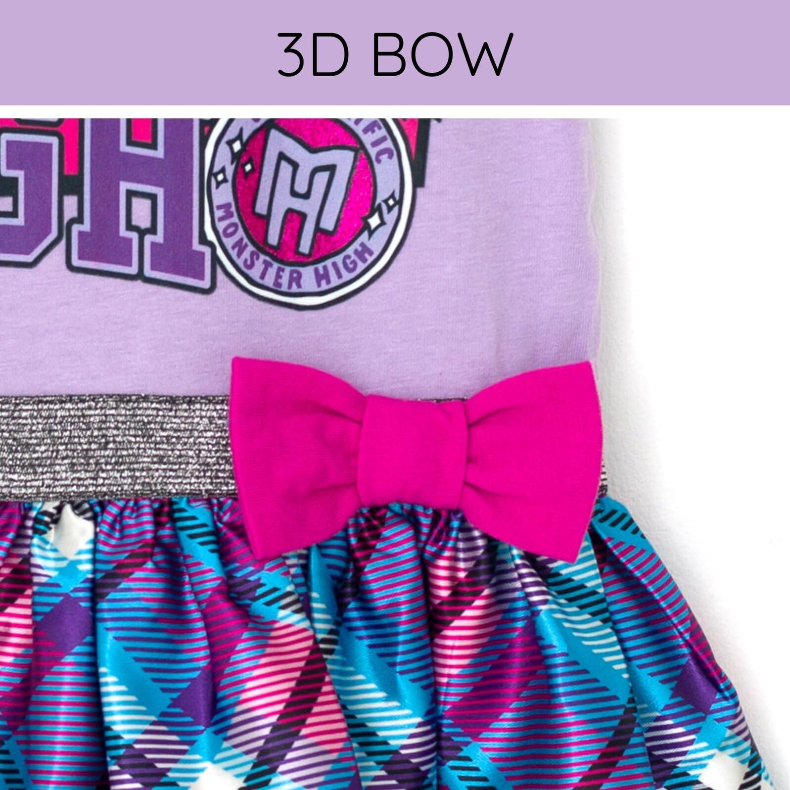 Foto 6 pulgar | Vestido Monster High Plaid Morado Para Niñas De 5 Años - Venta Internacional.
