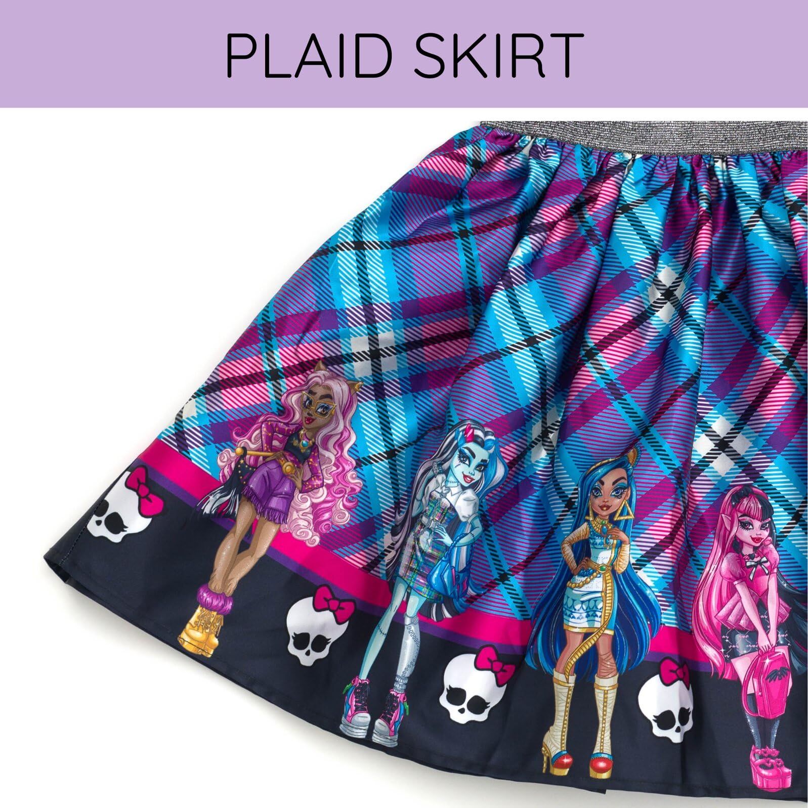 Foto 7 pulgar | Vestido Monster High Plaid Morado Para Niñas De 5 Años - Venta Internacional.
