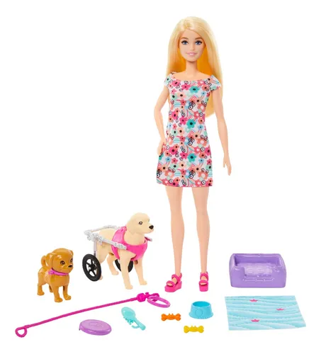 Foto 3 pulgar | Juguete Barbie Paseo Con Perrito Silla De Ruedas