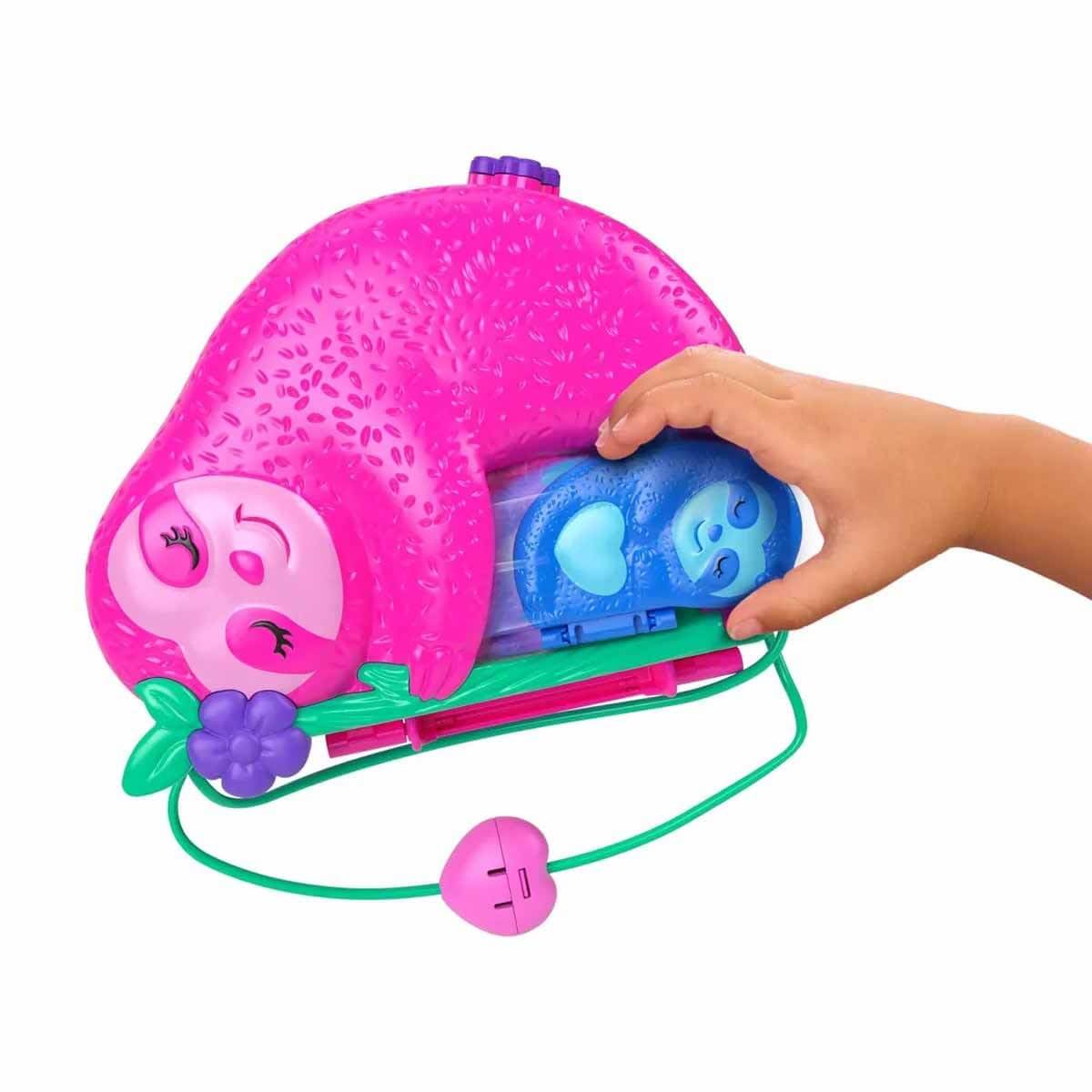 Foto 5 pulgar | Monedero 2 En 1 De Playset Polly Pocket Sloth Family Con 2 Muñecas - Venta Internacional.