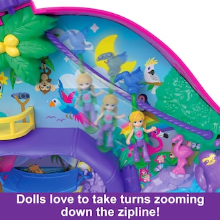 Foto 6 | Monedero 2 En 1 De Playset Polly Pocket Sloth Family Con 2 Muñecas - Venta Internacional.