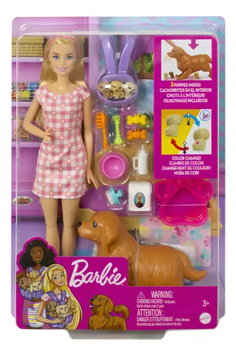 Foto 2 pulgar | Muñeca Barbie Sisters & Cachorros Recién Nacidos