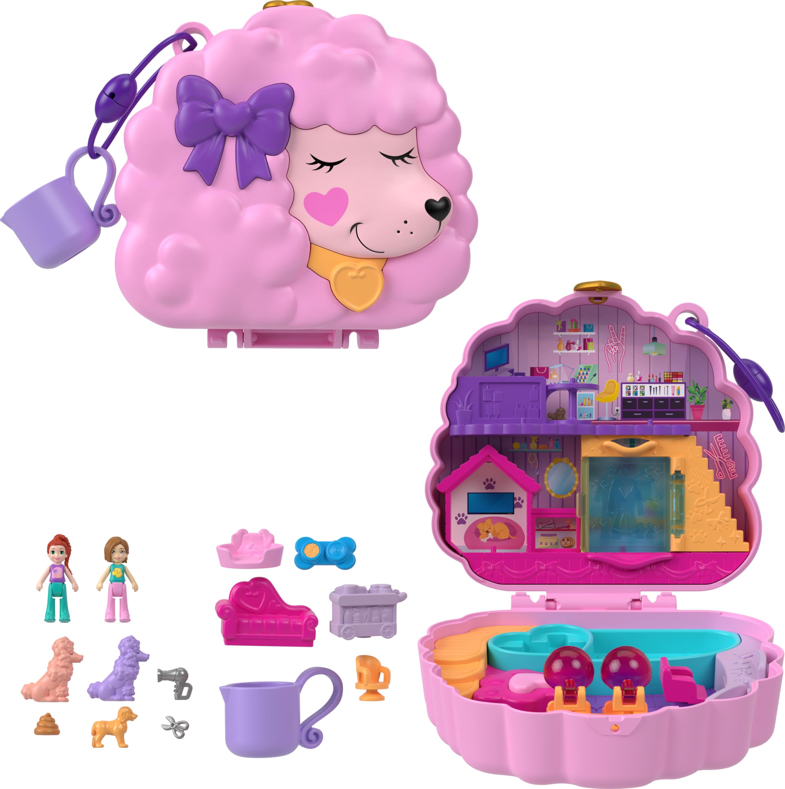 Foto 2 pulgar | Set De Juego Compacto Polly Pocket Groom & Glam Poodle Con Muñecas - Venta Internacional.