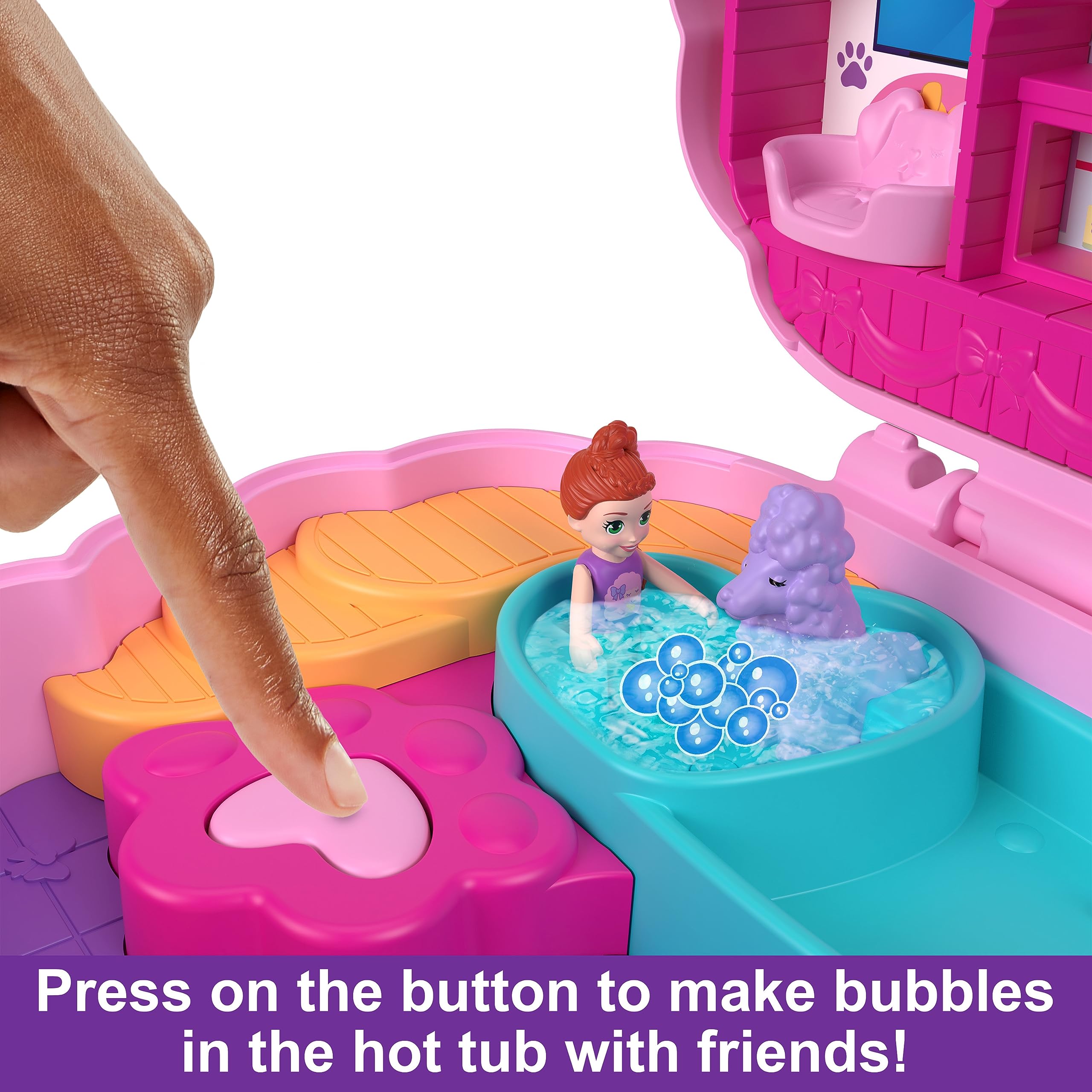 Foto 4 pulgar | Set De Juego Compacto Polly Pocket Groom & Glam Poodle Con Muñecas - Venta Internacional.
