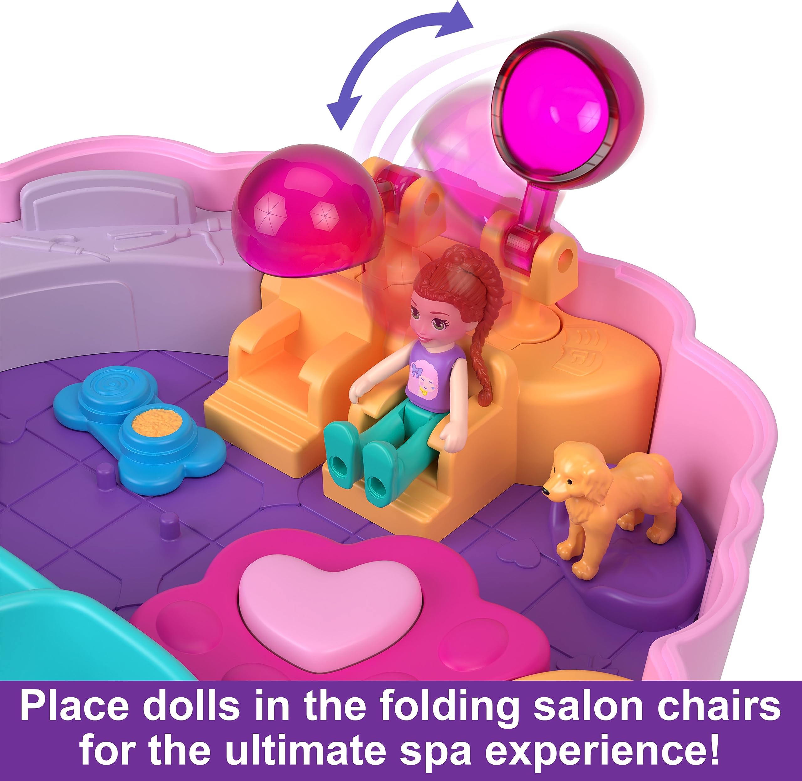 Foto 6 pulgar | Set De Juego Compacto Polly Pocket Groom & Glam Poodle Con Muñecas - Venta Internacional.