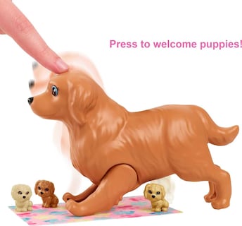Foto 3 | Cachorros Recién Nacidos De Barbie Doll & Pets Con Muñeca Rubia Y Accesorios - Venta Internacional.