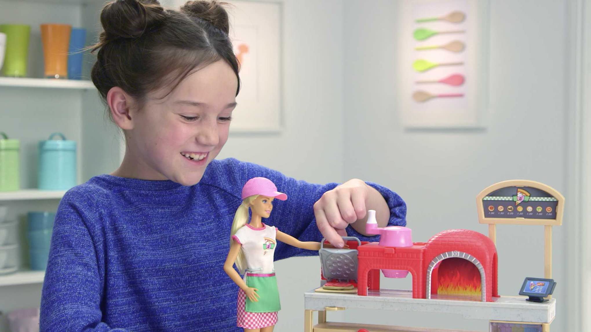 Foto 2 | Horno Playset Barbie Pizza Chef Para Muñecas Y Juguetes Con Accesorios - Venta Internacional.